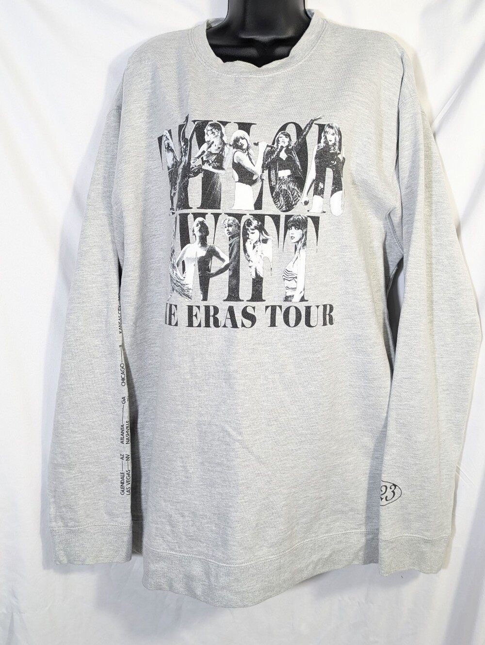Taylor Swift 2023 The Eras Tour Official Gray Crewneck Sweatshirt Unisex XXL